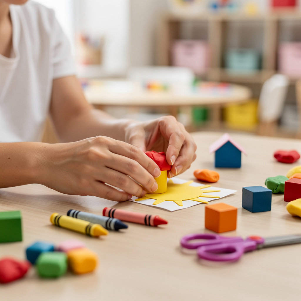 Little Lights Creative Learning Center children engaged in creative arts and STEM activities in San Diego