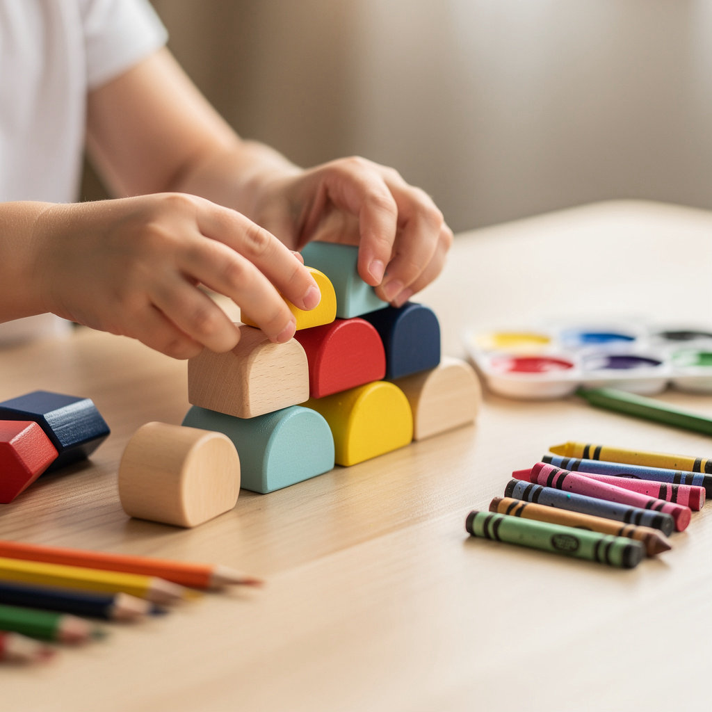 Children engaged in creative learning activities at Little Lights Creative Learning Center daycare in San Diego